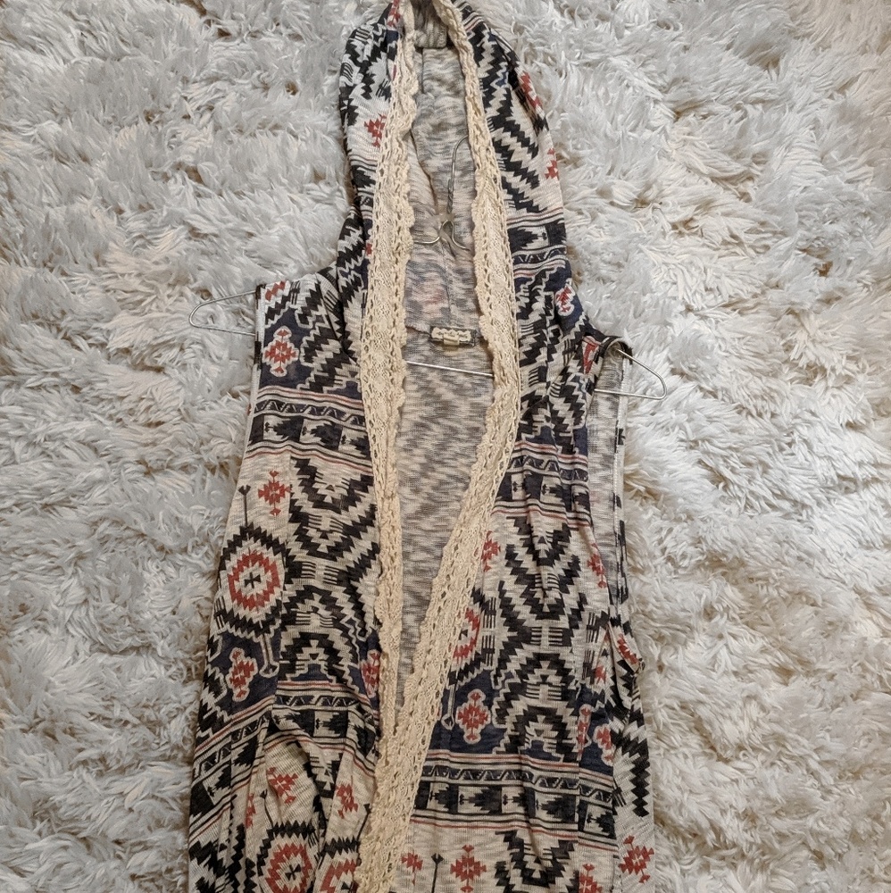 Colorful sleeveless cardigan